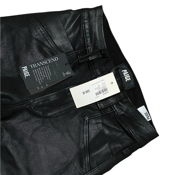 NWT$249 PAIGE Gemma Coated High Waist Cigarette Jeans SIZE 24